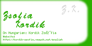 zsofia kordik business card